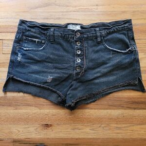 EUC Free People Runaway Jillian Cut Off Denim Gray Jean Shorts Size 30